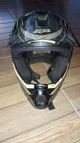 Kit capacete masculino Fox Trace mais Calça motocross