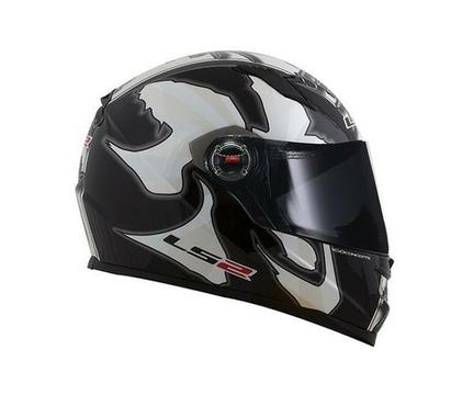 Capacete Ls2 Warrior FF358 Branco, somos loja, parcelamos no cartão