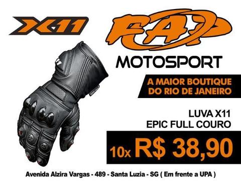 Luva Couro Moto X11 Epic Full