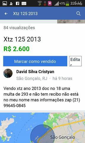 Vendo xtz 125 2013 - 2013