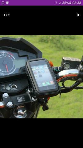 Suporte de celular impermeável para moto