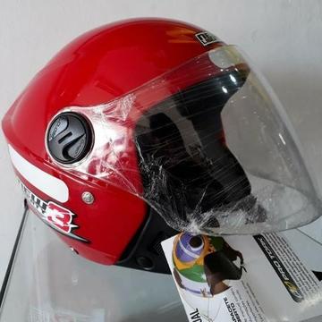 Capacete Custon Vermelho Aberto da pro Tork na Caixa