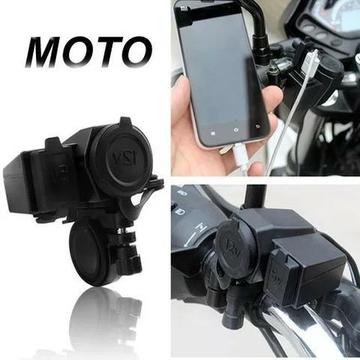 Tomada Para Moto Carregador USB Celular Gps 12v E 5v Usb