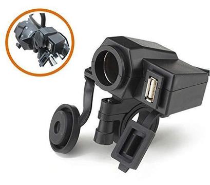 Tomada Moto Usb 5v E 12v 2.1a Impermeável Carregador Celular