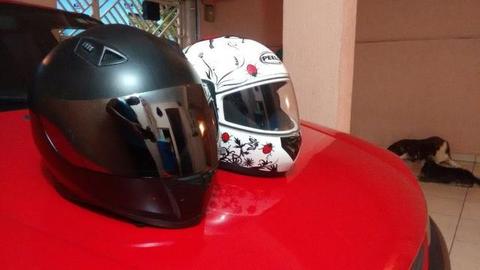 Capacete Nasa Mod. SH 881 Preto N° 61 / Capacete Peels Feminino Joaninha N°56