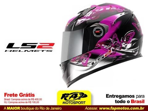 Capacete Ls2 Moto Ff358 Chic Preto - Frete Grátis Brasil