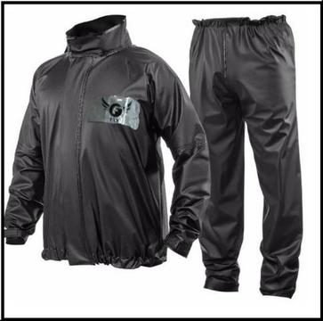 Kit Capa Chuva Conjunto Jaqueta e Calça Motoqueiro PVC Impermeável - Tamanhos G