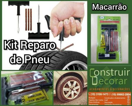 Kit Para Reparos de Pneus furado sem câmera para carro e moto