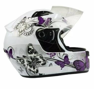 Capacete new spark borboletas feminino em promoçao kallu motos niteroi