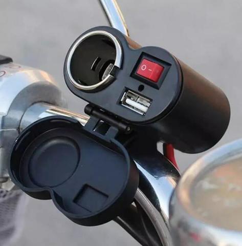 Carregador para Moto USB 5V + Acendedor incluso 12V