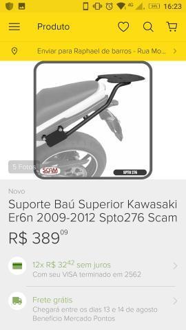 Suporte baú Kawasaki Er6n até 2012 givi