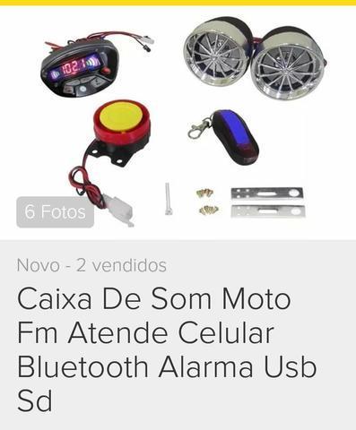 Caixa de som para motos+ carregador tomada USB GPS