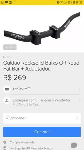 Guidão Rocksolid baixo + adaptador