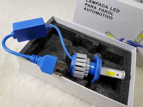 Lampada LED Farol H4 4100LM de potencia 36W com Cooler (Uma Unidade/Moto)