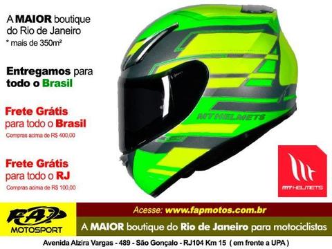 Capacete Moto Mt Revenge Zusa Green Fluor - Frete Grátis Brasil
