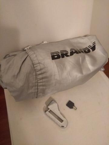 Trava de disco e capa protetora para moto