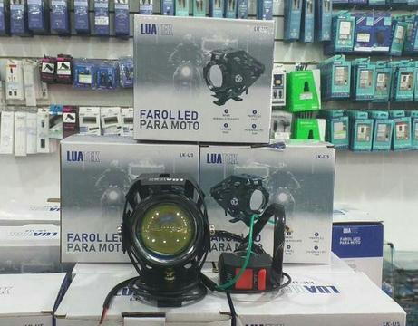 Par Farol Milha Moto Aux Neblina Led U5 Preto 12v Xenon