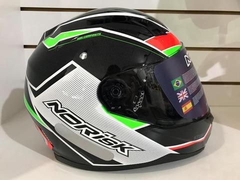 Capacete Norisk FF391 Storm Verde com vermelho