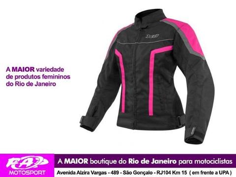 Jaqueta Feminina Moto X11 Guard Preta Rosa