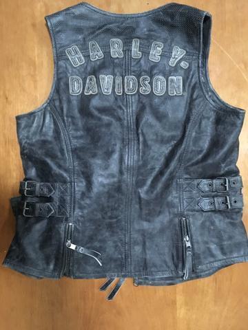 Jaqueta de couro original Harley Davidson colete feminina TAM L nova