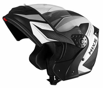 Liquidação! Capacete Moto Mixs Gladiator Carbon Neo Articulado Escamoteavel Robocop