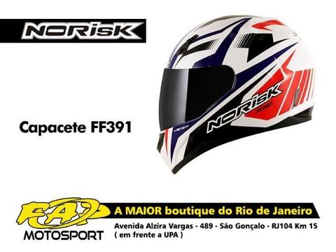 Capacete Norisk Moto FF391 Slide Azul Branco
