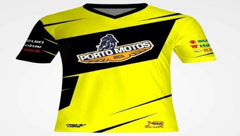 Promoção* Camiseta Pro Tork Porto Motos Adulto Amarelo/Preto ,00 Reais