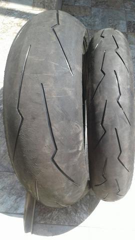 Par pneus Diablo Super Corsa 120/70 r17 e 180/55 r17 (frisado mas muita borracha)