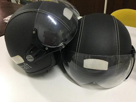 Capacete Aberto Kraft Plus Revestido Em Couro Preto