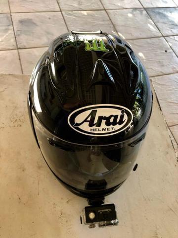 Capacete ARAI RX-7 zerado com acessórios