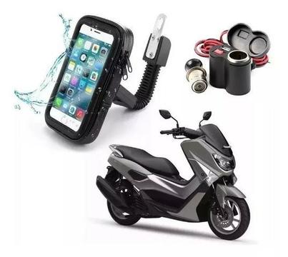 Kit Suporte + Carregador de celular para Moto à prova d'água NOVO