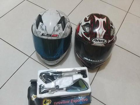 V/t capacetes e retrovisor esportivo