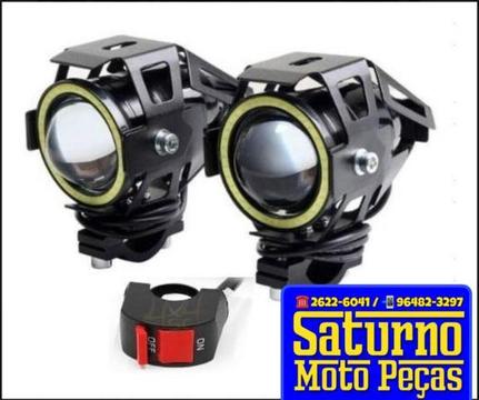 Farol milha moto u7 3 efeitos pisca alta baixa Angela entrega promoção Saturno oferta