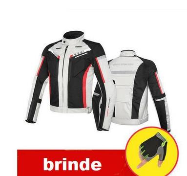 Jaqueta para motociclistas completa com protecões com bolso interno brinde luva top