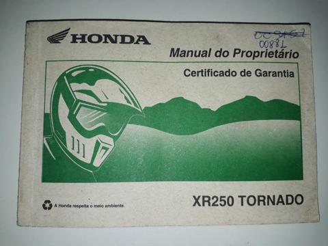 Manual do Proprietário Honda Tornado Xr 250 Original