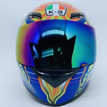 Capacete 5 CONTINENTS réplica 2 viseiras adesivos AGV brinde