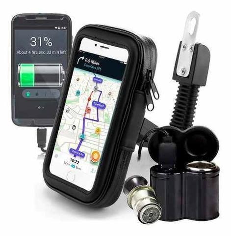 Kit Motoboy Capa Suporte Moto Capa Chuva para Uber iFood GPS Celular Suporte de Moto