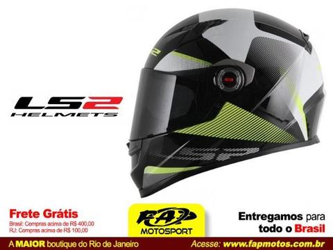 Capacete Ls2 Ff358 Moto Tyrell Preto/amarelo - Frete Grátis Brasil