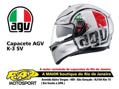 Capacete Moto AGV K-3 SV Scudetto Fosco Frete Grátis
