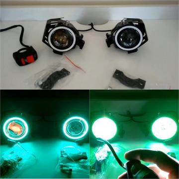 Promoção Kit Farol Milha Auxiliar Moto Verde