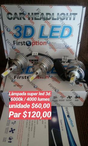 Lâmpada super led h4 3d. motos e carros