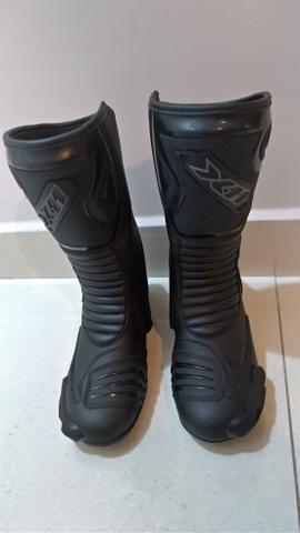 Bota Couro Speed Motociclista X11 Race Track Preta